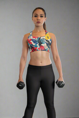 Flower Bloom Printed Sports Bra