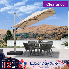 PURPLE LEAF Hailar Deluxe Outdoor Patio Umbrella Aluminum Cantilever Umbrellas