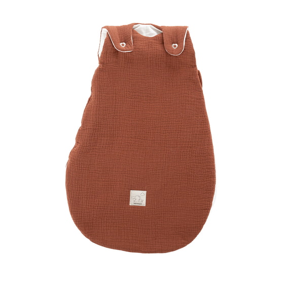 Träumeland Ganzjahres-Schlafsack Baumwoll-Musselin terrakotta