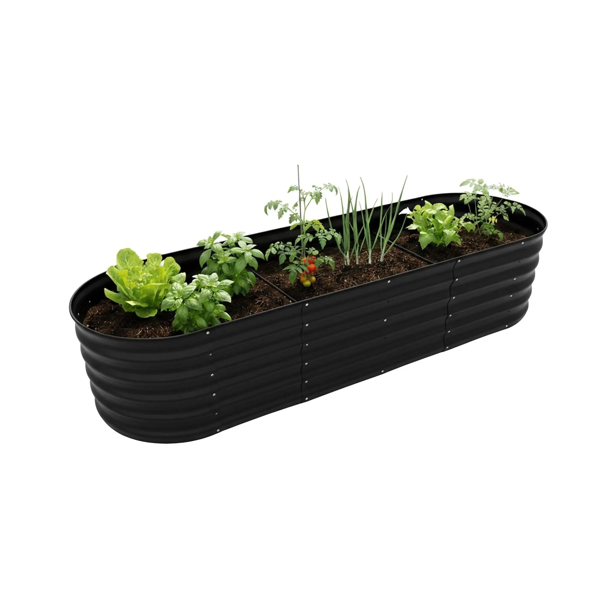 Hochbeet Metall halbrund Schwarz von Relaxdays