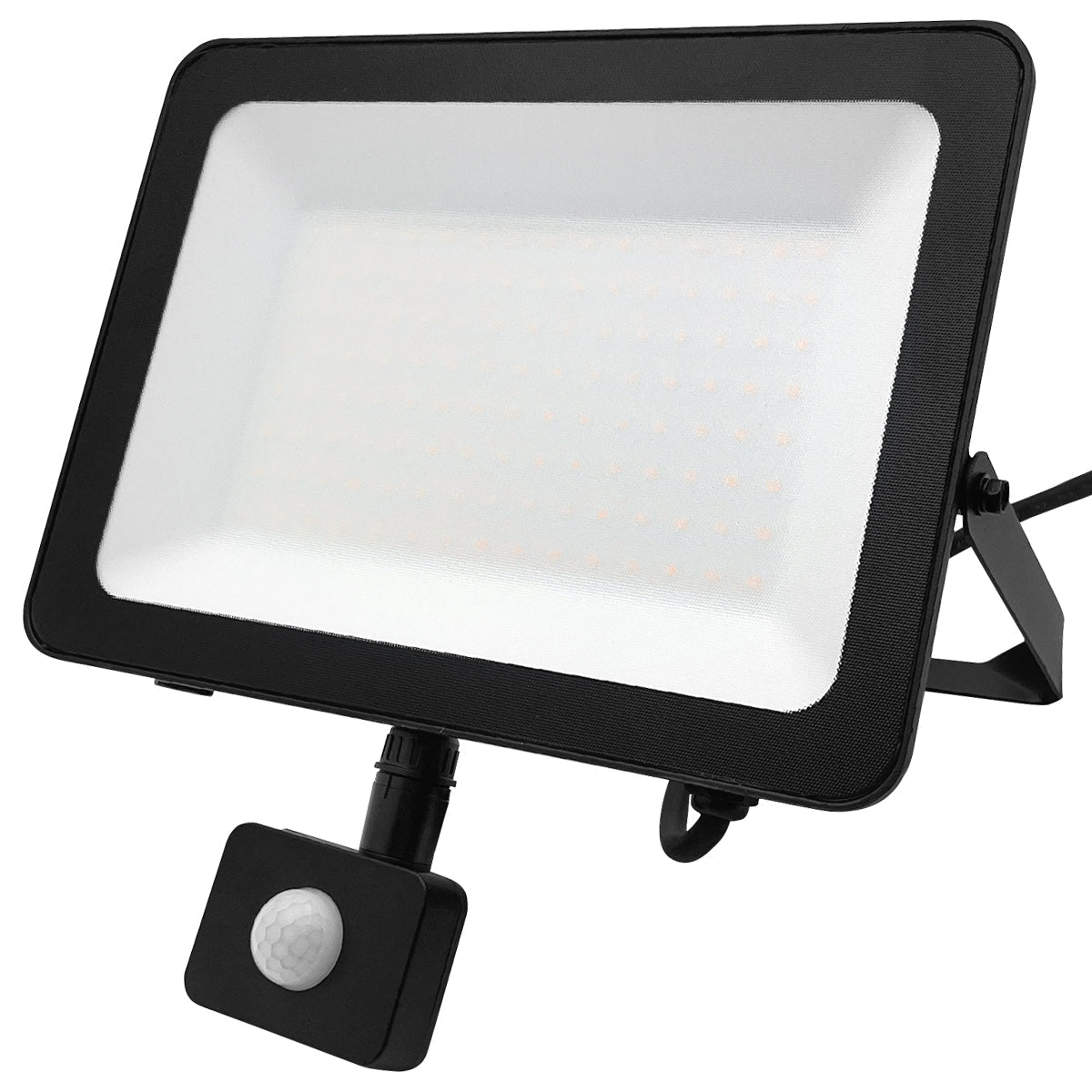 100w LED Floodlight Black 4000K with Detachable PIR Sensor IP65 FL4K100W - PanelHut Free Delivery on all orders