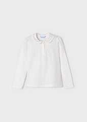 Meisjes L/s basic polo van Mayoral in de kleur Natir-plat in maat 128.