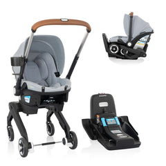 Shyft DualRide Infant Car Seat Stroller Combo with Carryall Storage and Green & Gentle Fabric (Quartz)