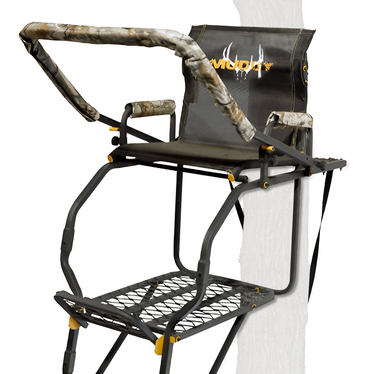 Huntsman Deluxe 17-Foot 1 Person Hunting Deer Ladder Tree Stand, Black (Used) - VMInnovations