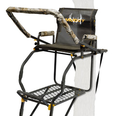 Huntsman Deluxe 17-Foot 1 Person Hunting Deer Ladder Tree Stand, Black (Used) - VMInnovations