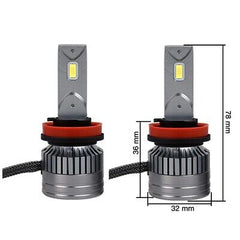 H11-H9-H8-H16 Led Conversion Compaq 2 pezzi 5600lm 6500°K 9-30V 23-26W