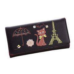 Popular Women's Purse Cute Carton Cat women wallet long design women purse card holder zipper coin purse Carteira