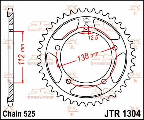 CORONA JT ACCIAIO HONDA CBR 650 F 2014-2018 43 denti Passo 525