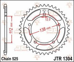 CORONA JT ACCIAIO HONDA CBR 650 F 2014-2018 43 denti Passo 525