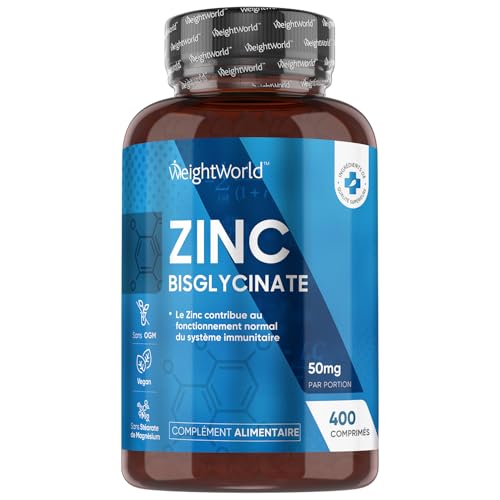 Zinc Bisglycinate – 400 Comprimés WeightWorld