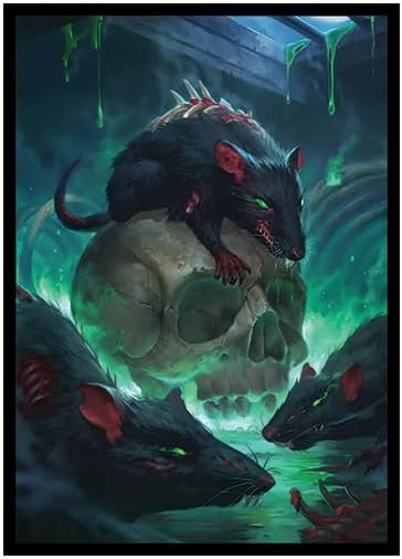 Fantasy North - Plague Rats - 100 Textured Matte TCG Card Sleeves - Fits Magic MTG Commander Pokemon and Other Card Games - Playing Card Sleeves
