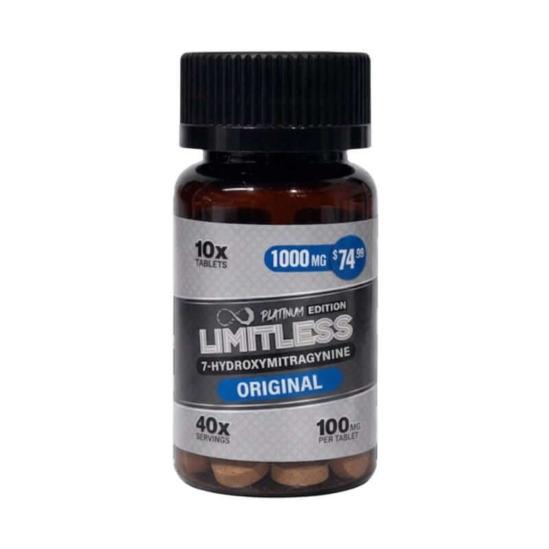 LIMITLESS PLATINUM EDITION 7-HYDROXYMITRAGYNINE TABLETS 10CT 100MG PER TABLET