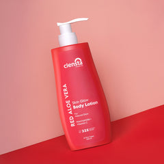 Clensta Red Aloe Vera Skin Glow Body Lotion with 2% Niacinamide and Vitamin C