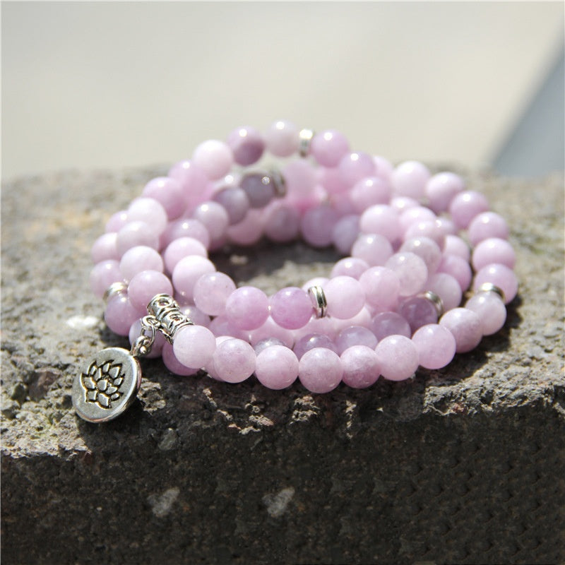 Women’s Fashion Vintage Natural Stone Bracelet – Angel Echeveria & Lotus Design