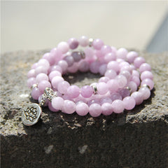 Women’s Fashion Vintage Natural Stone Bracelet – Angel Echeveria & Lotus Design