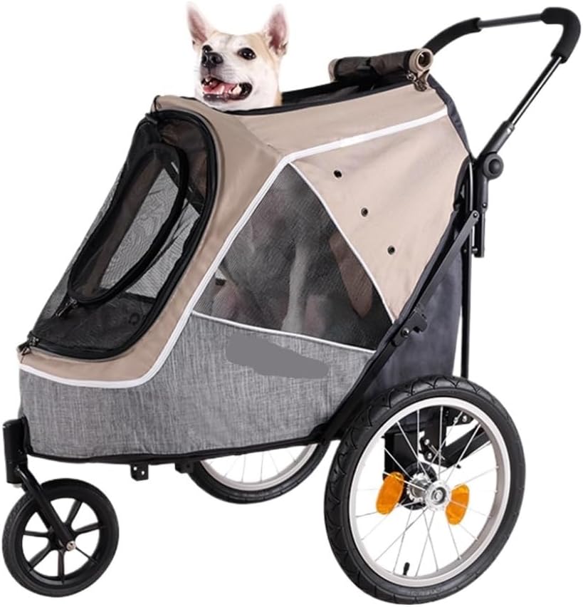 Pet Strolle Large Dog Pet Stroller Golden Retriever Foldable Bicycle Multifunctional Dog Stroller Lightweight Trolley Dog Strolle(N)