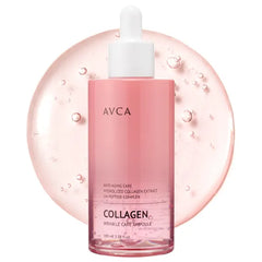AVCA Collagen & Peptide Wrinkle Serum 100ml (3.38oz) - K-Beauty Firming Anti-Aging Face Ampoule with Hydrolyzed Collagen for Elasticity & Fine Lines