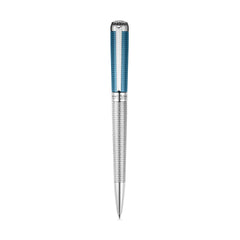 Saint Honore Matignon Ballpoint Pen Stainless Steel & Blue Lacquer Finish