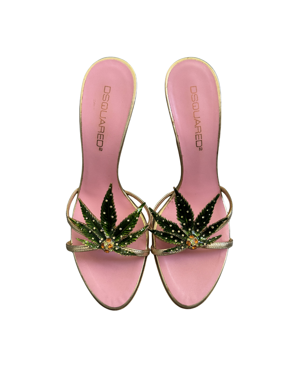 Dsquared² Marijuana Pot Leaf Sandal Heels