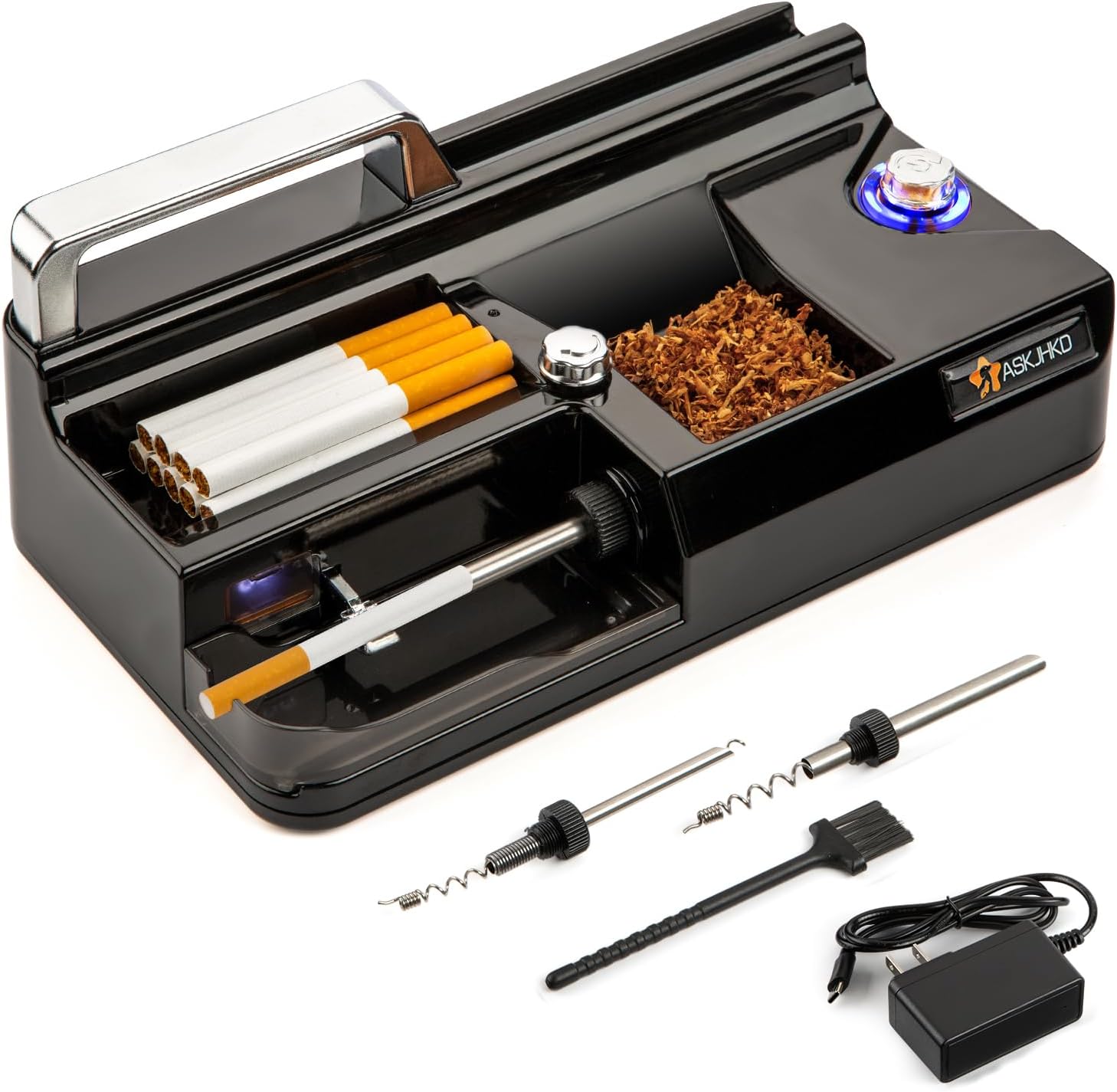 Electric Cigarette Rolling Machine, Automatic Cones Loader, Mini Portable Pre Rolled Cones Filling Maker, Automatic Roller, 317A Black