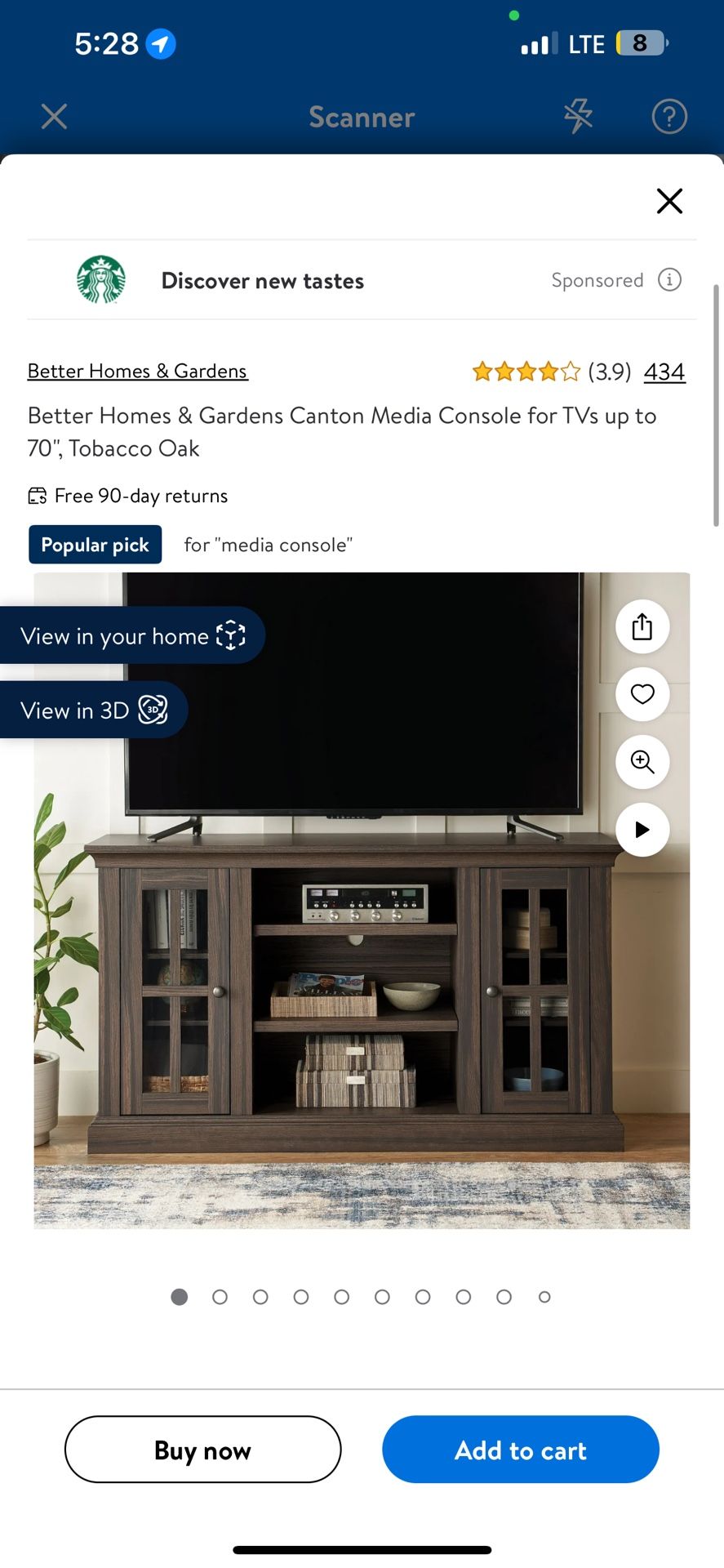 New Better Homes & Gardens Canton Media Console for TVs up to 70", Tobacco  Oak for Sale in Phoenix, AZ