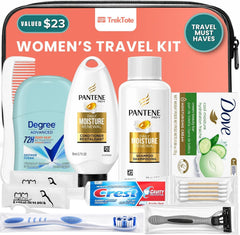 Travel Essentials For Women TSA Approved Toiletry Bag & Travel Size Kit