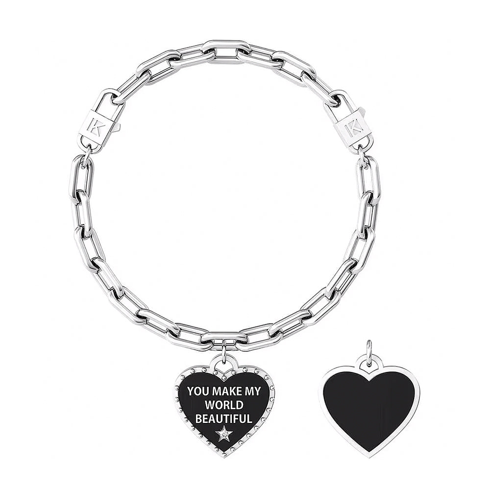 Bracciale Acciaio You Make My World Beautiful