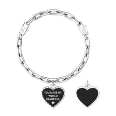 Bracciale Acciaio You Make My World Beautiful