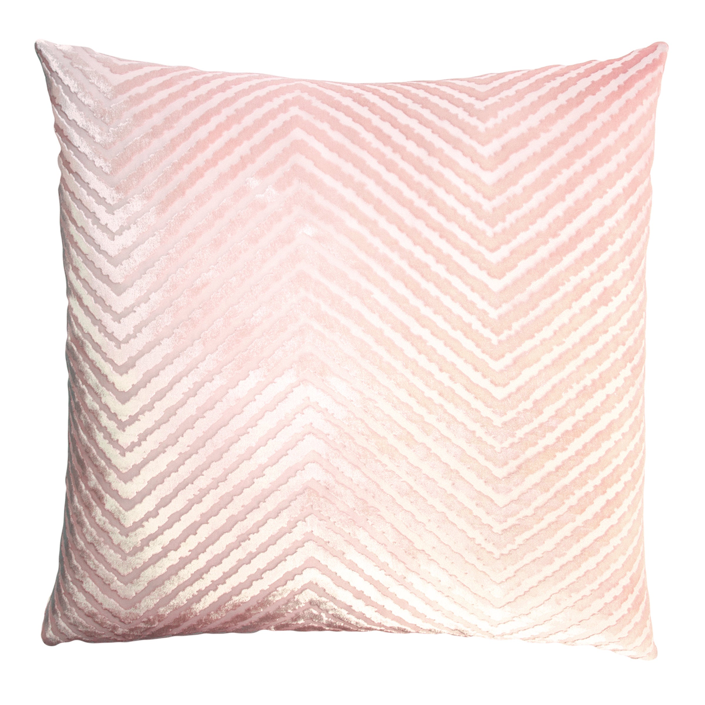 Chevron Velvet Pillow - Blush