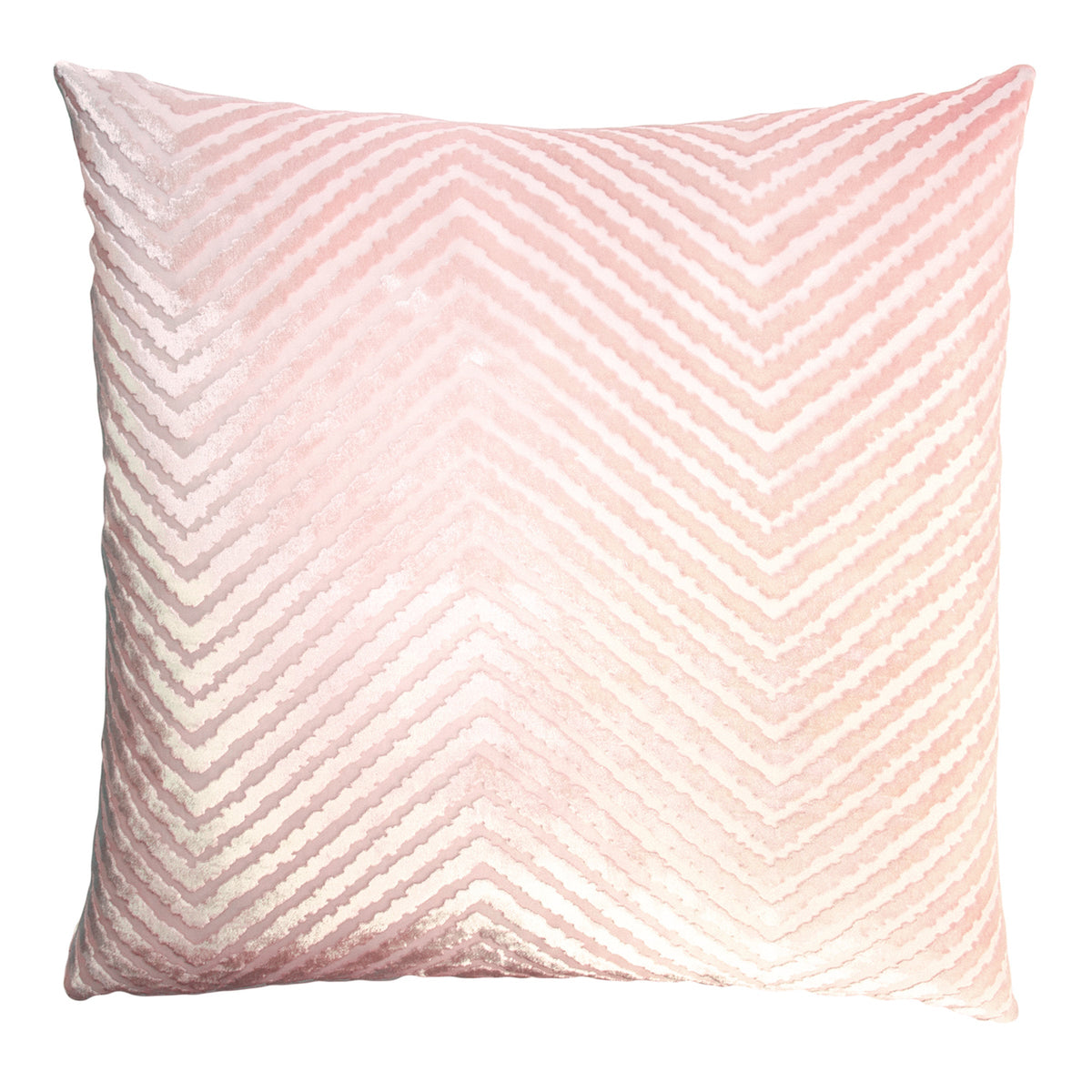 Chevron Velvet Pillow - Blush