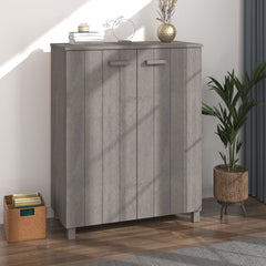 vidaXL Shoe Cabinet "HAMAR" Light Grey 85x40x108 cm Solid Wood Pine