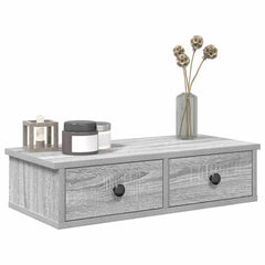 vidaXL Wandregal mit Schubladen Grau Sonoma 60x28x15 cm Holzwerkstoff