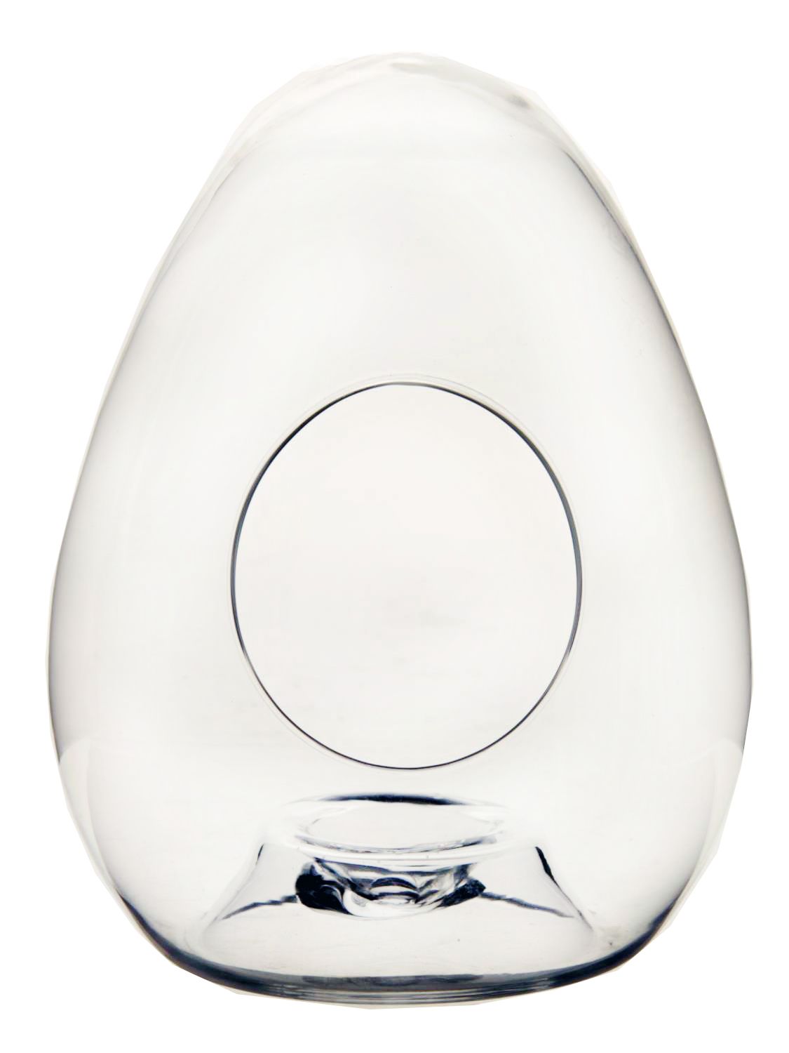 Glass egg with opening D28 H37cm Clear