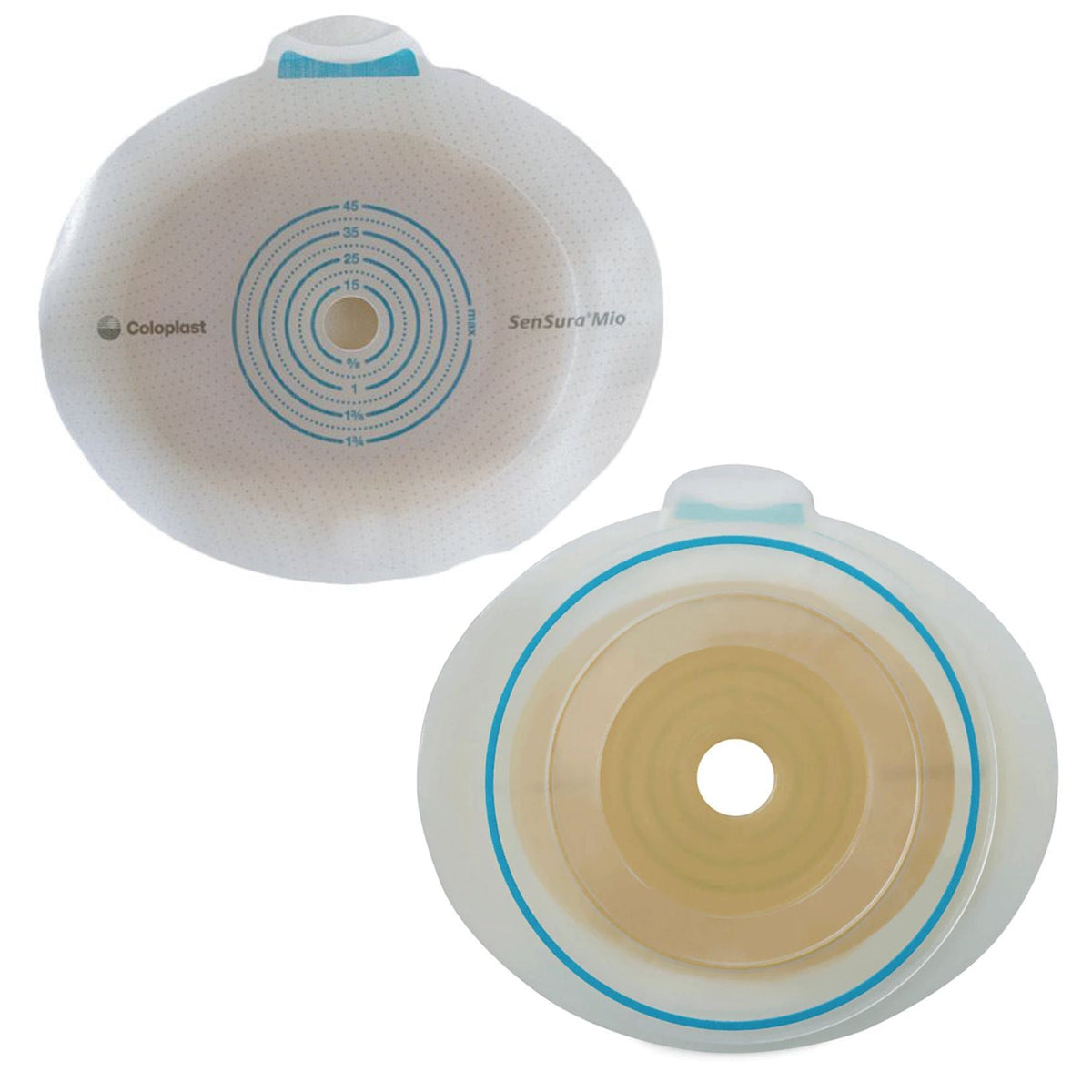 Coloplast Ostomy Barrier 10523 SenSura® Mio Click Precut, Extended Wear Elastic Adhesive 60 mm Flange Blue Code System 1-9/16 Inch Opening
