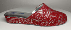 9002 Camoscio Zebrato Rosso Suola Bufalo Ciabatte da camera Donna Original Milly Made in Italy - Foto N 1