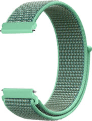 YONO Nylon Velcro Smartwatch Bandje 20mm - Horlogebandje geschikt voor Samsung Galaxy Watch 7 / 6 / 5 / Pro / 4 / 3 / Active 2 - Polar Ignite / Unite – Huawei - Mintgroen