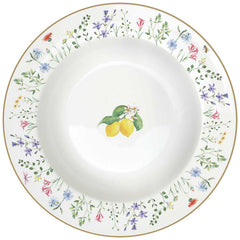 Mediterrán citromos porcelán mélytányér Fleurs et Citrons Tányér, étkészlet Easy Life Design