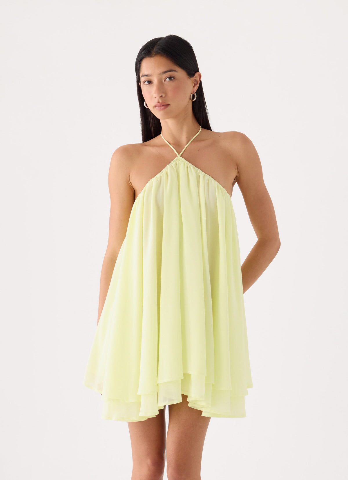 Alicelle Halter Mini Dress - Yellow