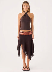 Amelina Halter Top - Chocolate