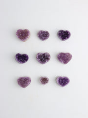 Amethyst hearts 9 Pieces | Mi Esperanza Minerals | Supplier of Crystals and Onyx