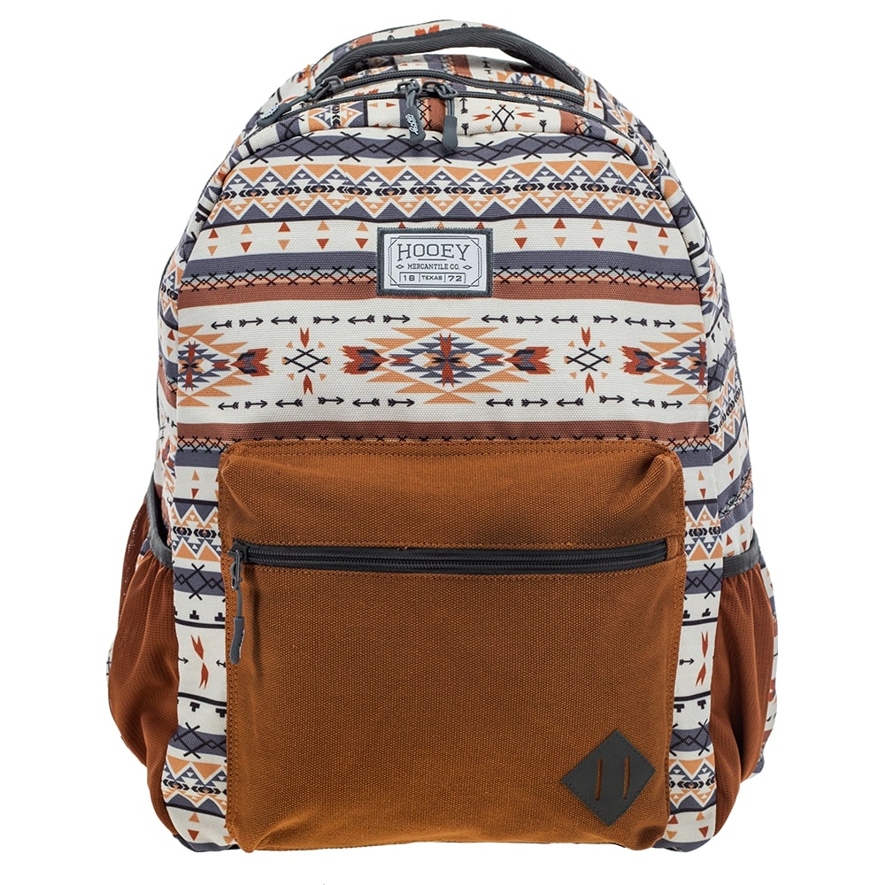 "Recess" Hooey Backpack Cream/Rust/Grey Aztec