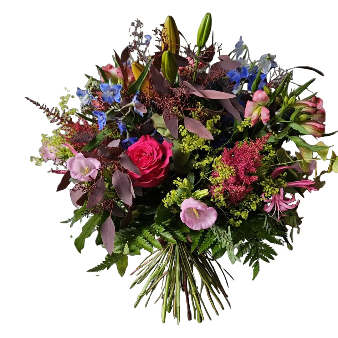 Saisonaler Blumenstrauss mit weissen Lilien frisch geliefert in Zürich