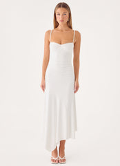 Bottle Pop Midi Dress - White