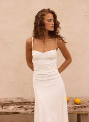 Bottle Pop Midi Dress - White