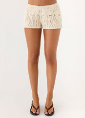 Cynthiana Mini Shorts - Ivory