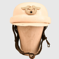 GERMAN WWII POLICE MOTORCYCLE PARADE CRASH HELMET IN WHITE