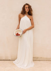 Danni Halter Maxi Dress - White