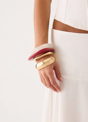 Downtown Darling Bracelets - Red/Gold