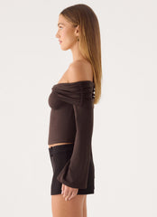 Emmely Off Shoulder Top - Chocolate