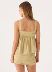 Evara Top - Olive Green